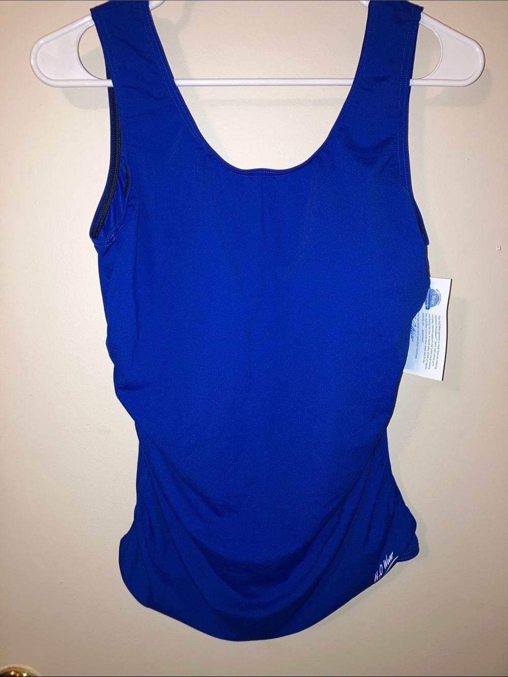 H2O Wear Scoop-Back One-Piece Tankini Top in Royal Blue Large